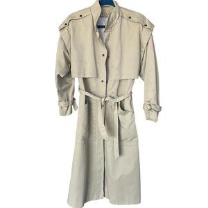 SEARS Vintage 80's Tan Longline Trench Coat Size 8
